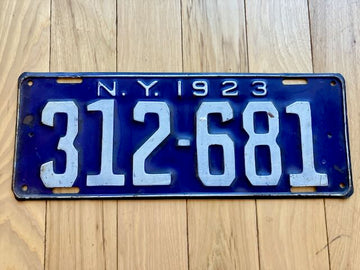 1923 New York License Plate