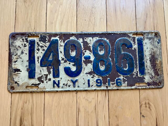 1916 New York License Plate