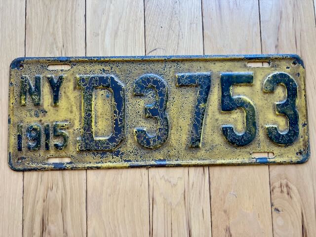 1915 New York License Plate