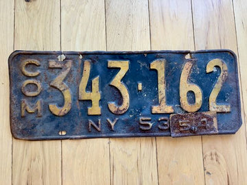 1953/54 New York Commercial License Plate