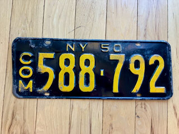 1950 New York Commercial License Plate