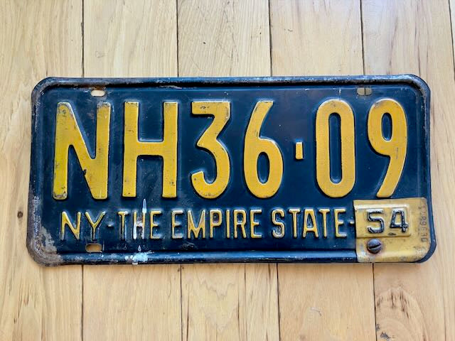 1954 New York License Plate