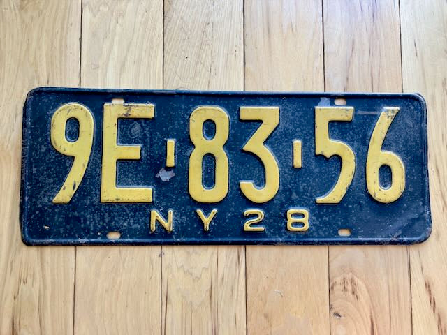 1928 New York License Plate