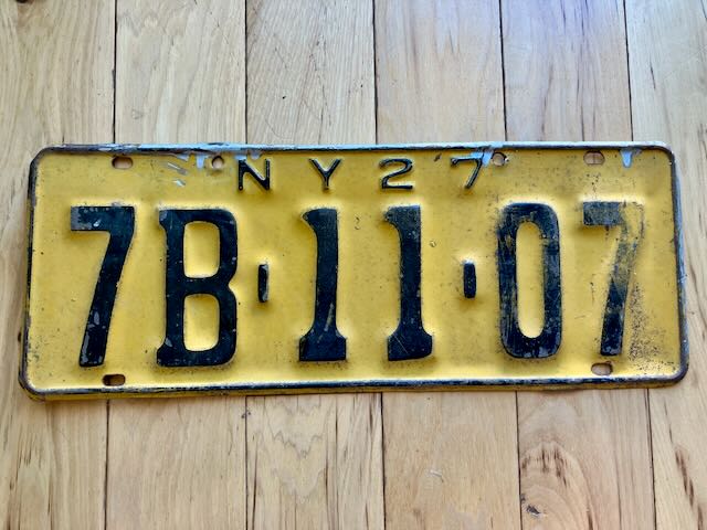 1927 New York License Plate