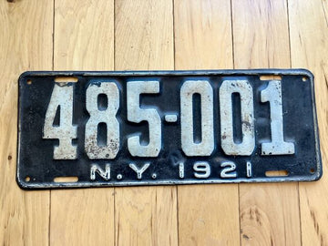 1921 New York License Plate