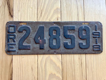 1918 Oregon License Plate