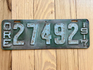 1917 Oregon License Plate