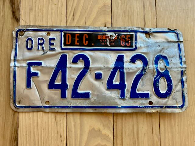 1965 Oregon License Plate