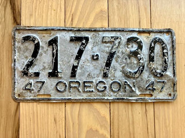 1947 Oregon License Plate