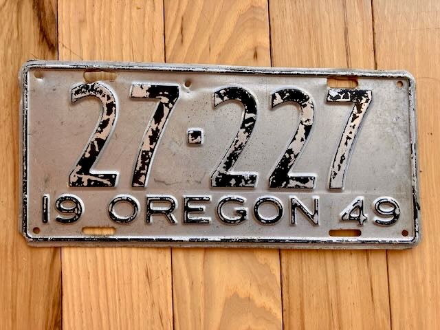 1949 Oregon License Plate