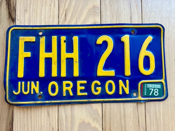 1978 Oregon License Plate