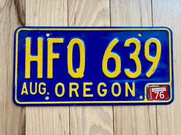 1976 Oregon License Plate