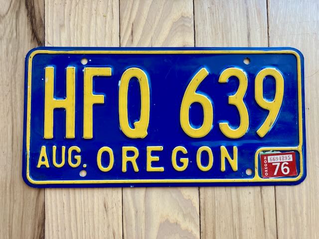 1976 Oregon License Plate