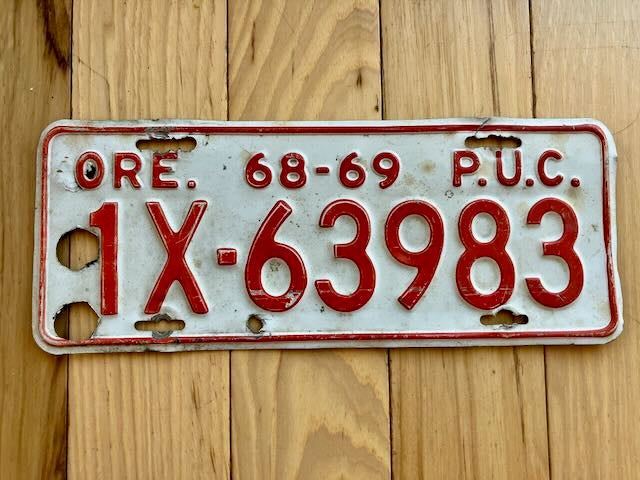 1969 Oregon Public Utility Commission License Plate