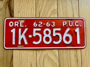 1963 Oregon Public Utility Commission License Plate