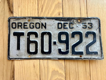 1953 Oregon License Plate