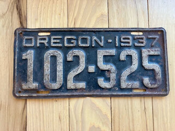 1937 Oregon License Plate