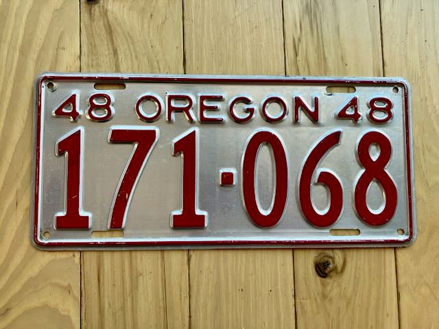 1948 Oregon License Plate