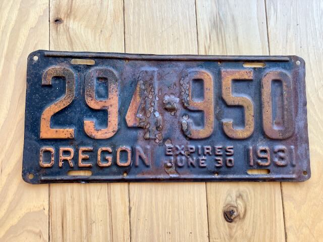 1931 Oregon License Plate