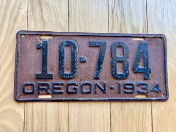 1934 Oregon License Plate