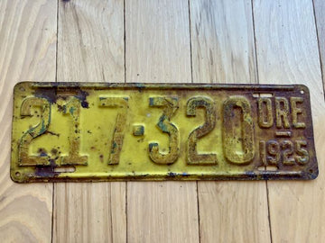 1925 Oregon License Plate