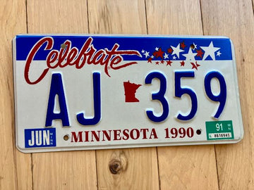 1991 Minnesota License Plate