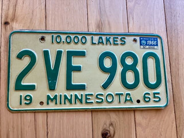 1966 Minnesota License Plate