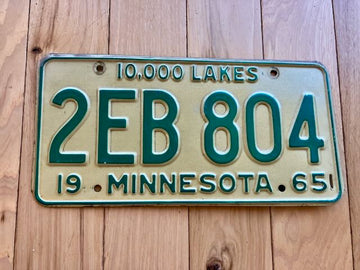 1965 Minnesota License Plate