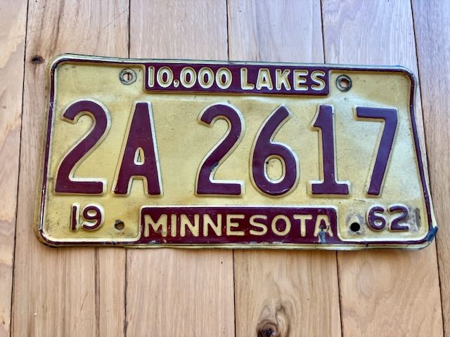 1962 Minnesota License Plate