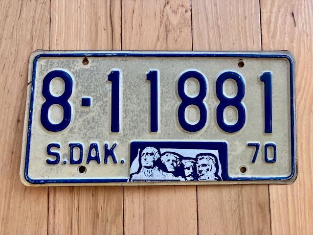 1970 South Dakota License Plate