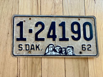 1962 South Dakota License Plate