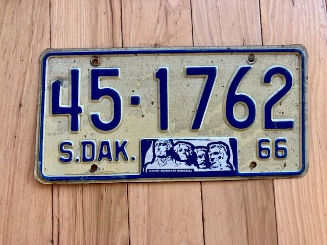 1966 South Dakota License Plate