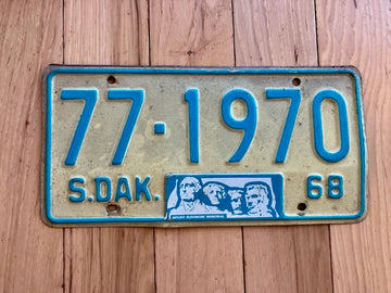 1968 South Dakota License Plate