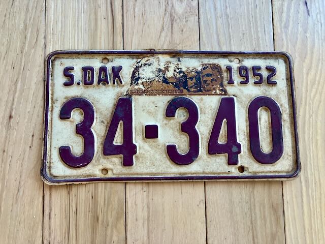 1952 South Dakota License Plate