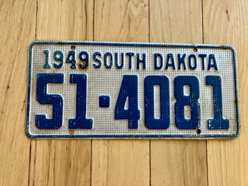 1949 South Dakota License Plate