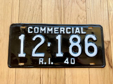 1940 Rhode Island Commercial License Plate