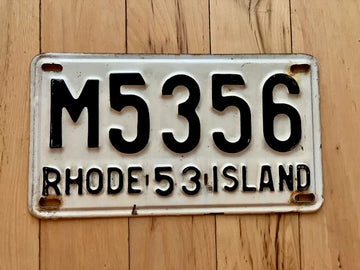 1953 Rhode Island License Plate