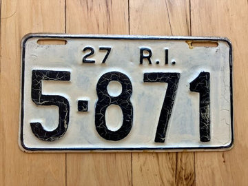 1927 Rhode Island License Plate