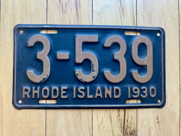 1930 Rhode Island License Plate