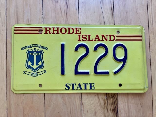 1992 to 2001 Rhode Island State License Plate