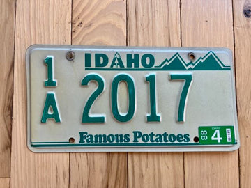 1988 Idaho 1A Ada (Boise) License Plate