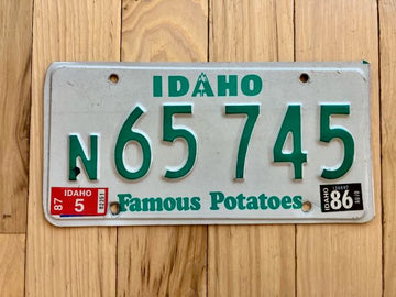 1986 Idaho N Nez Perce (Lewiston) License Plate