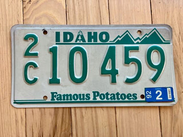 1992 Idaho 2C Canyon (Caldwell) License Plate