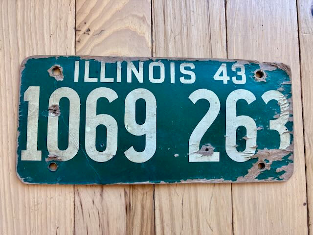 1943 Illinois Soybean License Plate