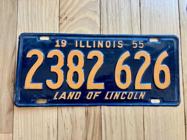 1955 Illinois License Plate