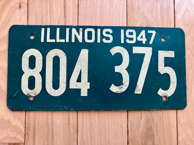 1947 Illinois Soybean License Plate