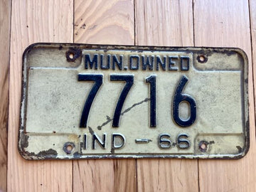 1966 Indiana Municipal Owned License plate