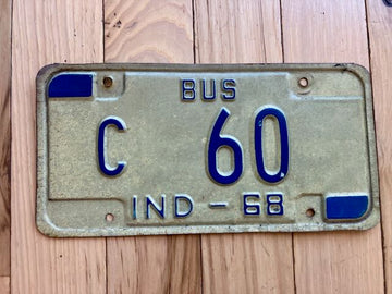 1968 Indiana Bus License plate