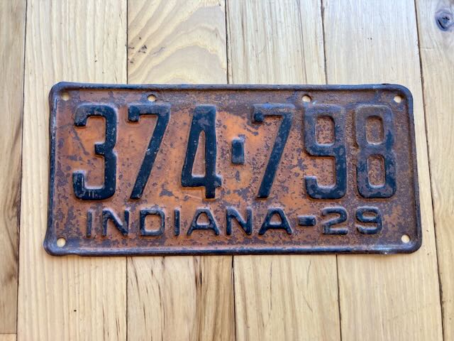 1929 Indiana License plate