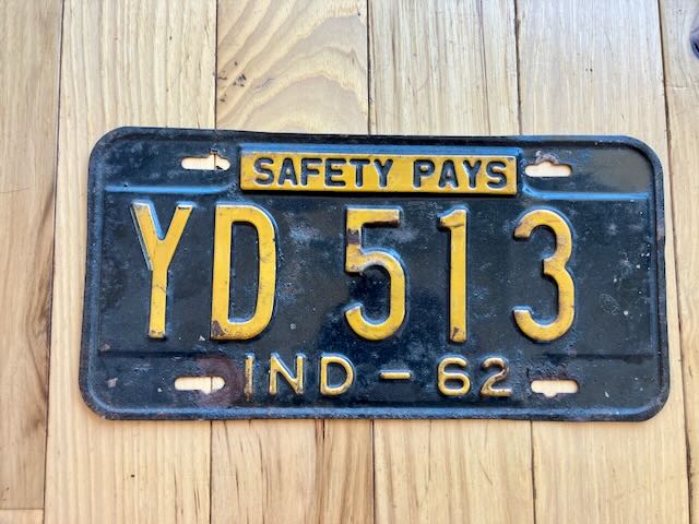 1962 Indiana License plate